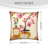 Coussin décoratif en peluche à motifs de fleurs de cerisier - 45x45 cm | OKOMALL