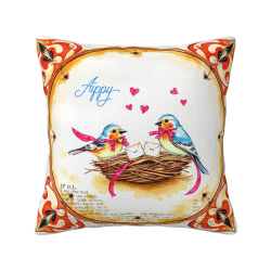Funda de Almohada Fluffy con Pájaros y Flores - Okomall