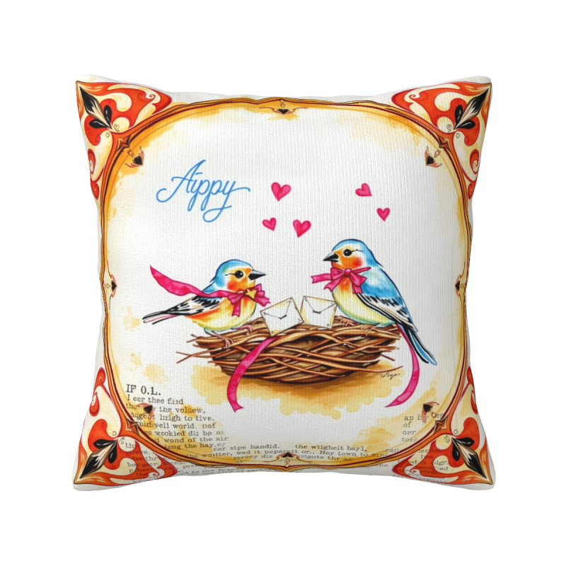 Housse de Coussin Douce Oiseaux et Fleurs - Okomall