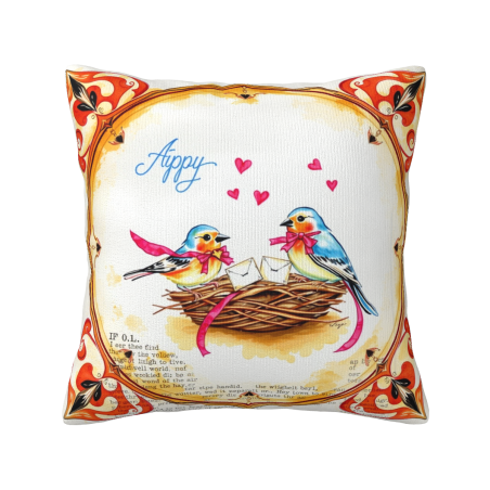 Housse de Coussin Douce Oiseaux et Fleurs - Okomall