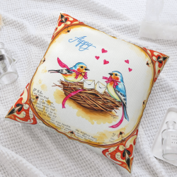 Housse de Coussin Douce Oiseaux et Fleurs - Okomall
