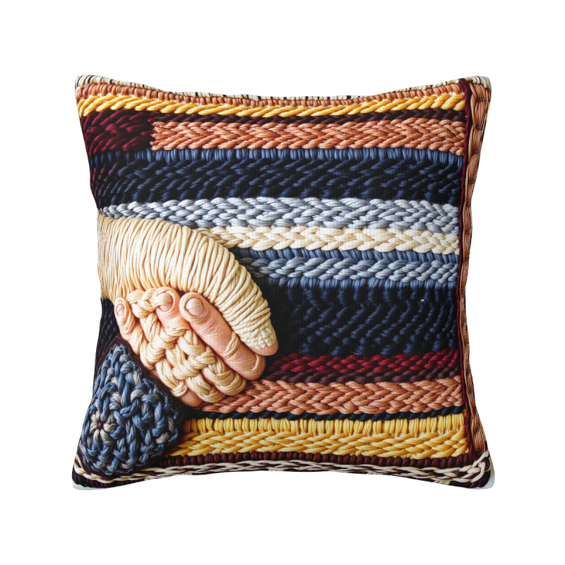 Coussin Décoratif en Peluche à Motif Géométrique - Okomall