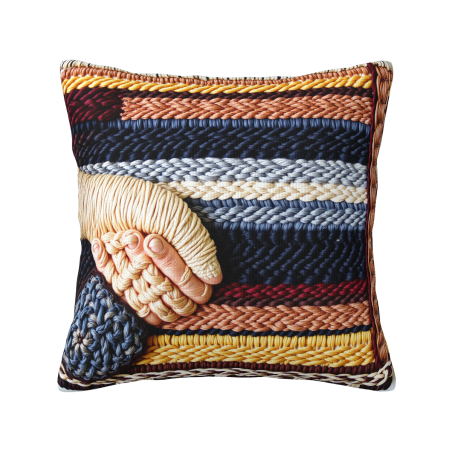 Funda de Almohada de Peluche con Patrón Geométrico - Okomall