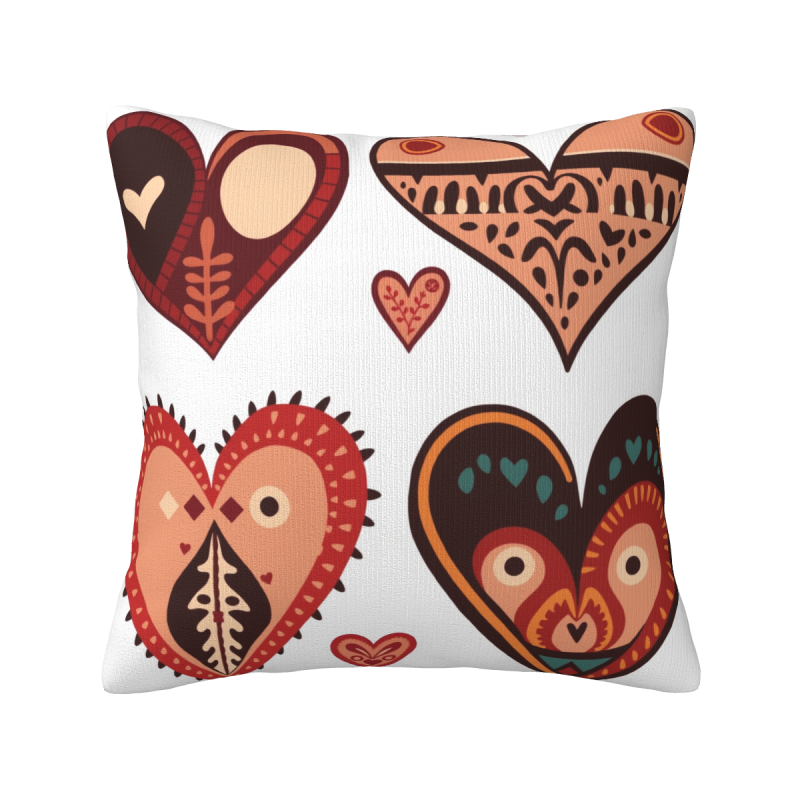 Housse de Coussin en Peluche à Motif Géométrique Créatif - Okomall