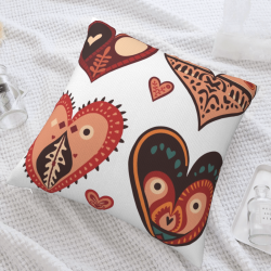 Funda de Almohada de Peluche con Patrón Geométrico Creativo - Okomall