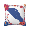 Coussin décoratif en fausse fourrure à motifs floraux et artisanaux, double face - Okomall
