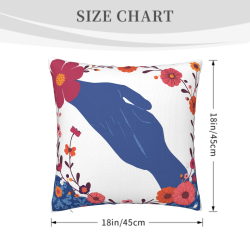 Coussin décoratif en fausse fourrure à motifs floraux et artisanaux, double face - Okomall