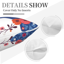 Floral Hand Art Plush Pillow Cover - Okomall