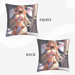 18x18英寸动漫美少女双面毛绒抱枕套