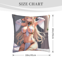 18x18英寸动漫美少女双面毛绒抱枕套
