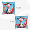 Copricuscino in peluche reversibile 18x18 pollici con motivo mucca cartoon