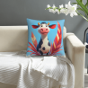 Copricuscino in peluche reversibile 18x18 pollici con motivo mucca cartoon