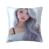 Funda de almohada de felpa doble cara 18x18 pulgadas (Diseño de chica hermosa)