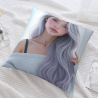 Fodera per cuscino in peluche doppia faccia 18x18 pollici (Motivo di bella ragazza)