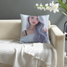 Funda de almohada de felpa doble cara 18x18 pulgadas (Diseño de chica hermosa)
