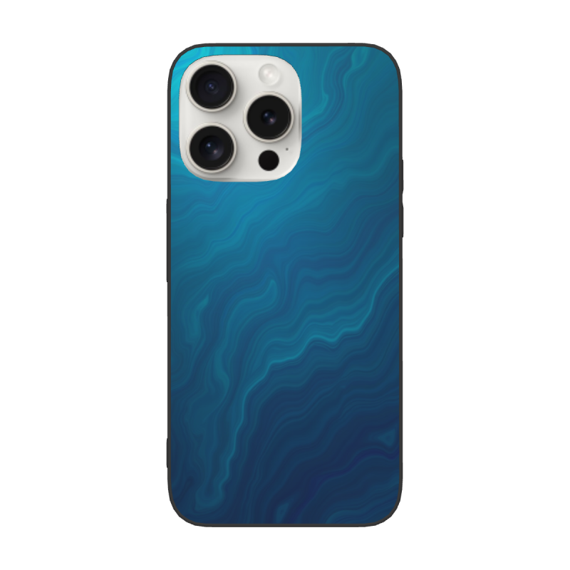 Чехол для iPhone 15 Pro/Pro Max - Синий волнистый узор | okomall