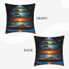 Housse de coussin en peluche réversible 18x18 pouces avec motif créatif de paysage science-fiction