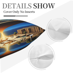 Funda de cojín de felpa reversible de 18x18 pulgadas con diseño creativo de paisaje de ciencia ficción
