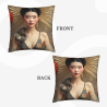 18x18인치 양면 플러시 스로우 베개 커버 - 중국 미인과 뱀 패턴