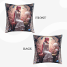 Copricuscino in peluche reversibile 18x18 pollici con stampa di ragazza anime