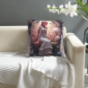 غطاء وسادة ناعم مزدوج الجوانب مقاس 18x18 بوصة مع طبعة فتاة أنمي