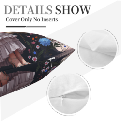 Funda de cojín de felpa reversible de 18x18 pulgadas con estampado de chica anime