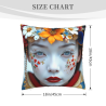 Funda de almohada de felpa doble cara de 18x18 pulgadas con patrón de maquillaje floral