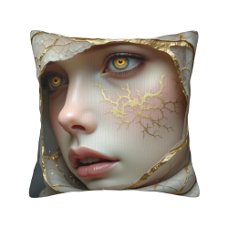 Housse de coussin en polaire double face de 18x18 pouces avec motif artistique de visage humain