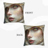 Housse de coussin en polaire double face de 18x18 pouces avec motif artistique de visage humain