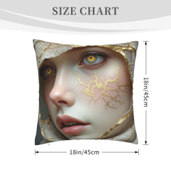 18x18-Zoll doppelseitiger Fleece-Kissenbezug mit künstlerischem Gesichtsmuster