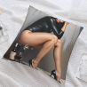 18x18 Zoll doppelseitiger Plüsch-Kissenbezug mit sexy Mädchen-Muster