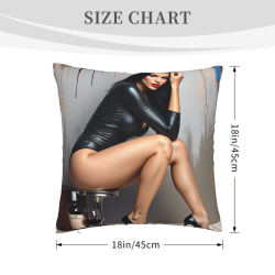 18x18 Inches Double - Sided Plush Pillowcase with Sexy Girl Pattern