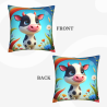 Housse de coussin en peluche recto-verso 18x18 pouces avec veau cartoon