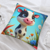 Fodera per cuscino in peluche doppia faccia 18x18 pollici con vitello cartoon