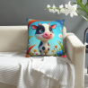 18x18 Zoll doppelseitiger Plüsch-Kissenbezug mit Cartoon-Kalb-Muster