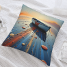 18x18 Zoll doppelseitiger Plüsch-Kissenbezug mit Bootsmotiv