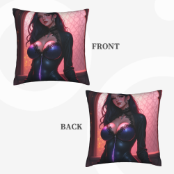 Funda de almohada de felpa doble cara de 18x18 pulgadas con diseño de mujer sexy