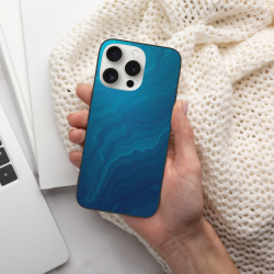 Чехол для iPhone 15 Pro/Pro Max - Синий волнистый узор | okomall