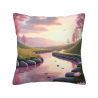 18x18インチ 両面プリント 美しい風景柄プラッシュ枕カバー