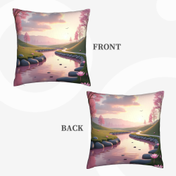 Funda de almohada de felpa doble cara de 18x18 pulgadas con hermoso diseño de paisaje