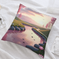 Funda de almohada de felpa doble cara de 18x18 pulgadas con hermoso diseño de paisaje