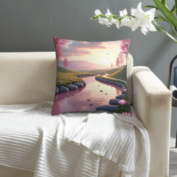 Funda de almohada de felpa doble cara de 18x18 pulgadas con hermoso diseño de paisaje