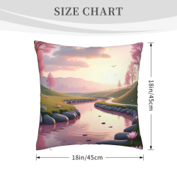 Funda de almohada de felpa doble cara de 18x18 pulgadas con hermoso diseño de paisaje
