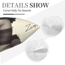 Double - Sided Plush Pillowcase with Sexy Maid Pattern, 18x18 Inches