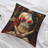 Housse de coussin en peluche recto-verso 18x18 pouces avec motif de beauté exotique