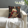 Housse de coussin en peluche recto-verso 18x18 pouces avec motif de beauté exotique