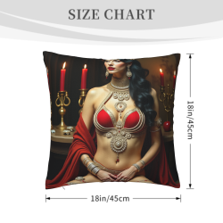 Housse de coussin en peluche recto-verso 18x18 pouces avec motif de beauté exotique