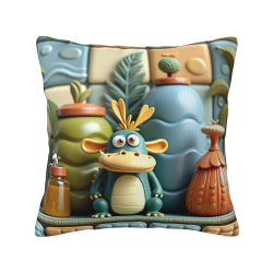 Housse de coussin en peluche Forêt Enchantée - Okomall