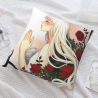 18x18英寸雙面毛絨唯美少女玫瑰圖案抱枕套