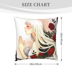 Funda de almohada de felpa de doble cara 18x18 pulgadas con patrón de chica hermosa y rosas